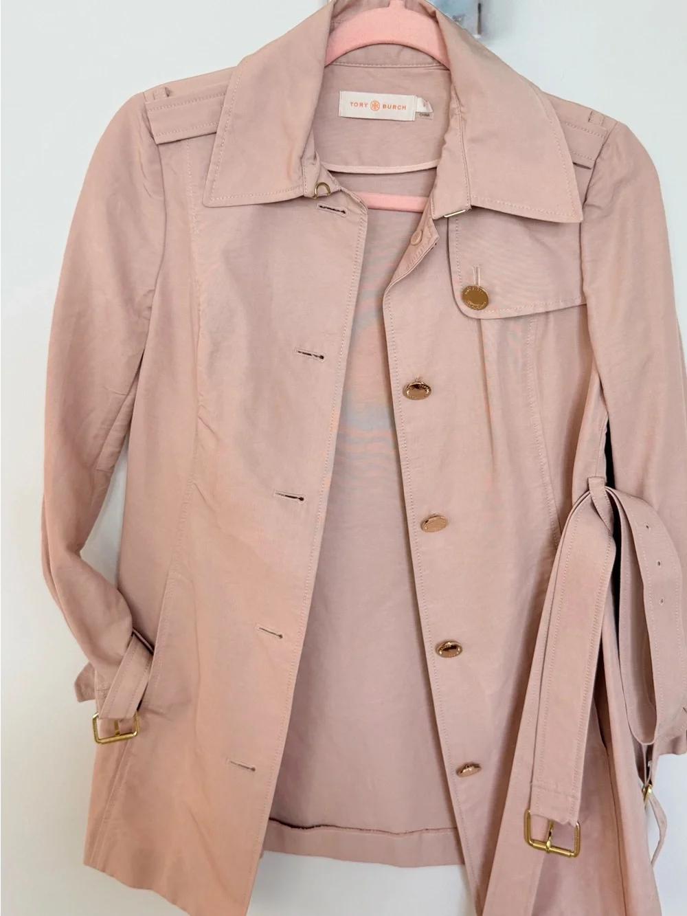 Tory Burch Blush Trench Coat with Belt